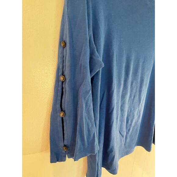 Talbots Size Large‎ Blue Knit Cotton Blouse - Picture 2 of 4